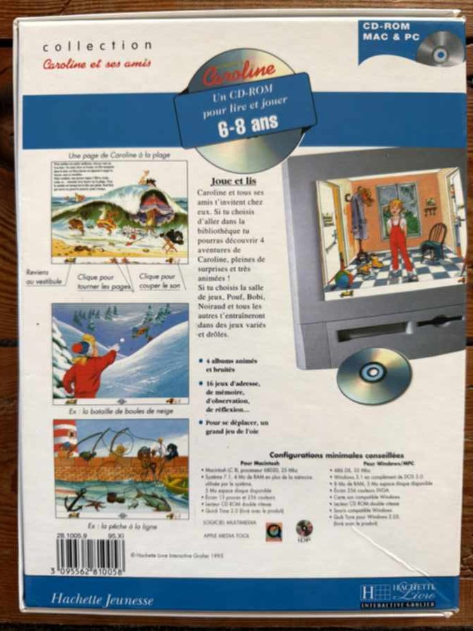 Les vacances de Caroline et ses amis CD-ROM jeu ancien joue et lis